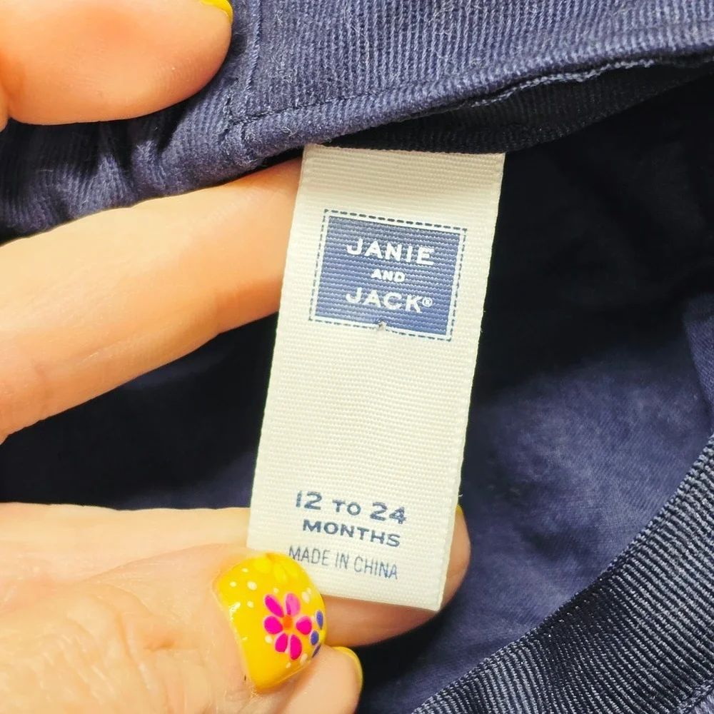 Janie and Jack Navy Blue Sea Turtle Embroidered Flat Cap Newsboy Hat 12-24M
